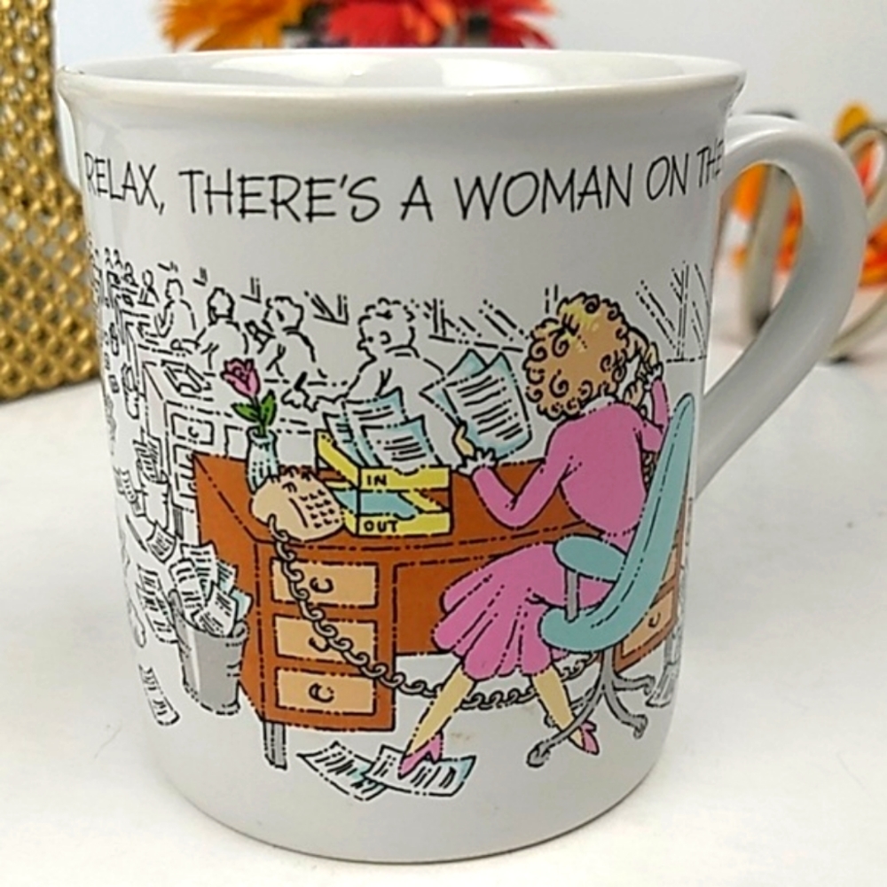 Woman on the job vtg Hallmark mug